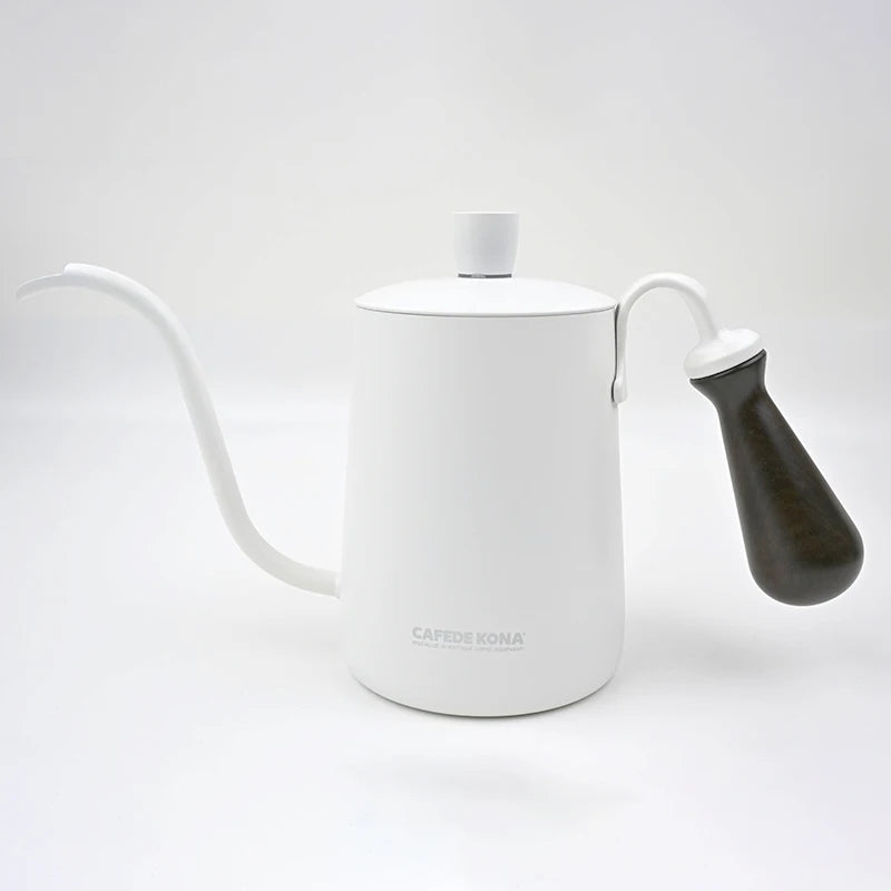 CAFEDE KONA Pour-over Kettle For Coffee And Tea 600ml Rosewood handle Stainless Steel Gooseneck Specialty Kettle LongSpout