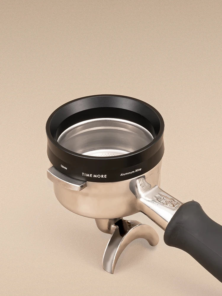 IN Stock TIMEMORE Espresso Powder Receiving Ring 58mm Stainless Steel Aluminium Alloy Powder Receiving Ring Coffee Accessories