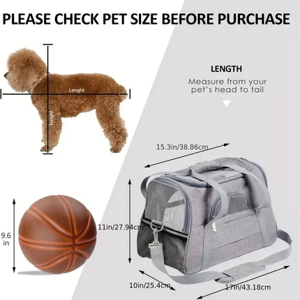 Soft-Sided Pet Carrier for Large & Medium Cats - Oxford, M/L, 5 Colors