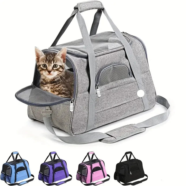 Soft-Sided Pet Carrier for Large & Medium Cats - Oxford, M/L, 5 Colors