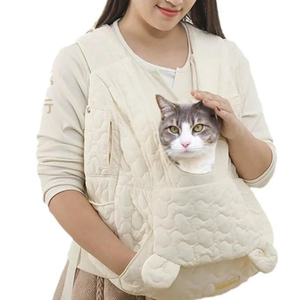 Multifunctional Pet Carrier Backpack & Chest Bag - Breathable Foldable for Cats & Small Dogs