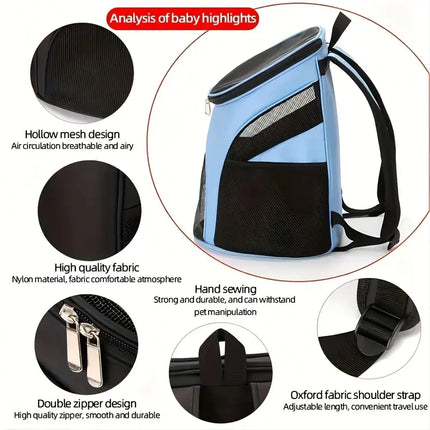 JTPAWS Nylon Pet Carrier Backpack - S/L, Breathable, Walking & Hiking, Black/Blue/Red/Coffee