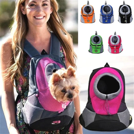 Nylon Mesh Pet Carrier Backpack - Front/Back Wear, Legs-Out, S/M/L, up to 10kg, 5 Colors