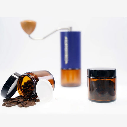 Portable Glass Jar 130ml Coffee Beans Storage Tank Coffee Grinder Coffee Powder Container Thickened Glass Seal Cans Sealed Jar