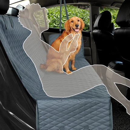 Dog Car Seat Cover Hammock - Waterproof 2-in-1 with Mesh Window, Side Flaps & Seat Belt