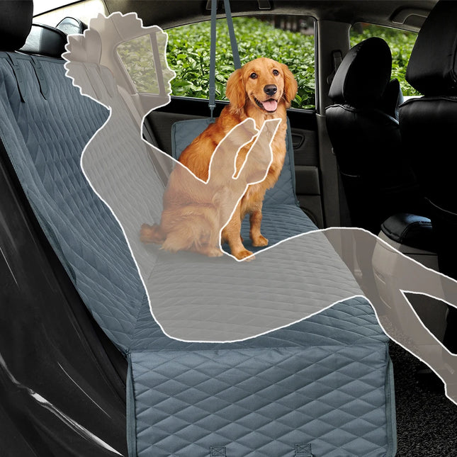 Dog Car Seat Cover Hammock - Waterproof 2-in-1 with Mesh Window, Side Flaps & Seat Belt