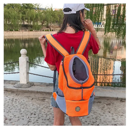 Nylon Mesh Pet Carrier Backpack - Front/Back Wear, Legs-Out, S/M/L, up to 10kg, 5 Colors