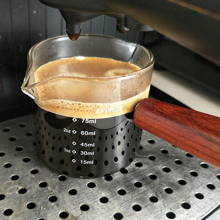 Double Pour Spout Heat Resistant Glass Measuring Cup Coffee Cup High Borosilicate Glass 75ml Espresso Transfer Cup Milk Cup
