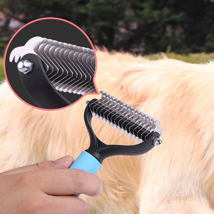 Double-Sided Pet Dematting Comb - Grooming Brush for Dogs & Cats