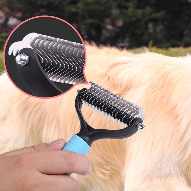 Double-Sided Pet Dematting Comb - Grooming Brush for Dogs & Cats