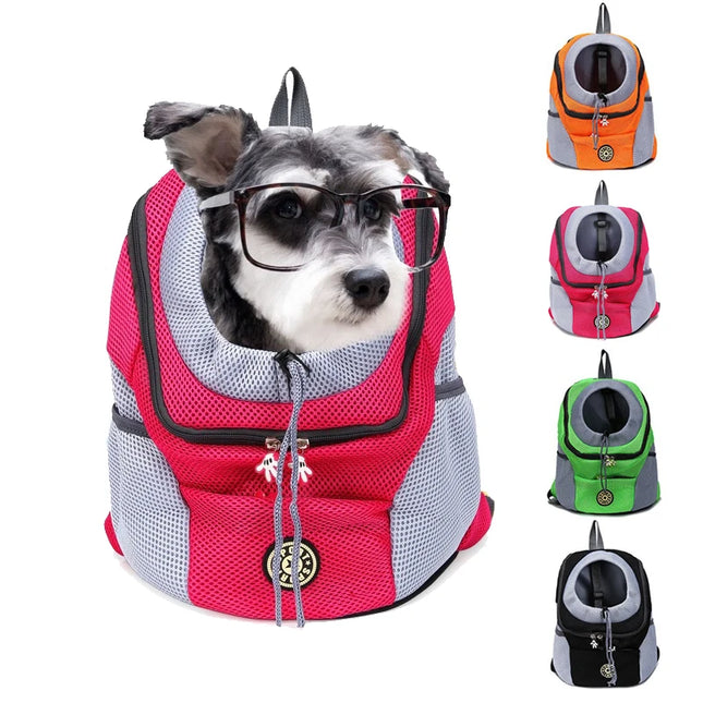 Double Shoulder Mesh Pet Carrier Backpack - Legs Out Design, S/M/L for Dogs & Cats 0-10kg