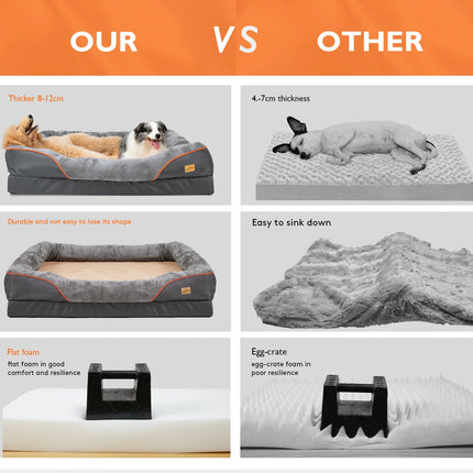 BINGOPAW Extra Large Orthopedic Dog Sofa Bed - Waterproof Sponge Foam, Removable Cover (L-XXXL)