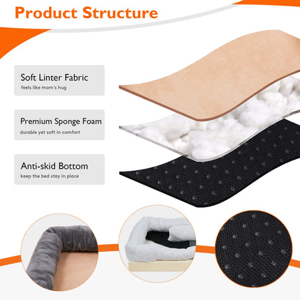 BINGOPAW Extra Large Orthopedic Dog Sofa Bed - Waterproof Sponge Foam, Removable Cover (L-XXXL)