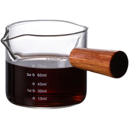 Double Pour Spout Heat Resistant Glass Measuring Cup Coffee Cup High Borosilicate Glass 75ml Espresso Transfer Cup Milk Cup
