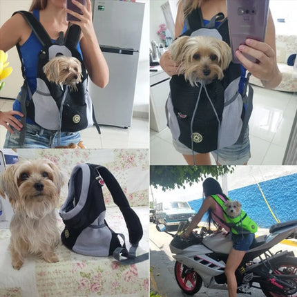 Nylon Mesh Pet Carrier Backpack - Front/Back Wear, Legs-Out, S/M/L, up to 10kg, 5 Colors