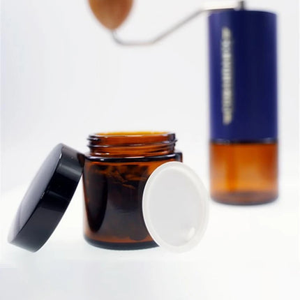 Portable Glass Jar 130ml Coffee Beans Storage Tank Coffee Grinder Coffee Powder Container Thickened Glass Seal Cans Sealed Jar