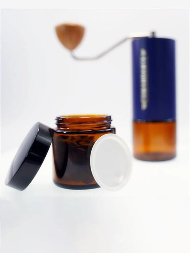 Portable Glass Jar 130ml Coffee Beans Storage Tank Coffee Grinder Coffee Powder Container Thickened Glass Seal Cans Sealed Jar