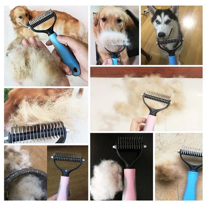 Double-Sided Pet Dematting Comb - Grooming Brush for Dogs & Cats