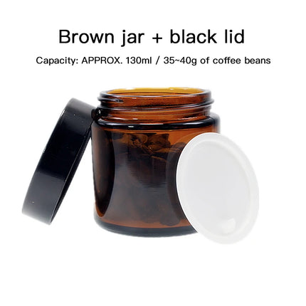 Portable Glass Jar 130ml Coffee Beans Storage Tank Coffee Grinder Coffee Powder Container Thickened Glass Seal Cans Sealed Jar