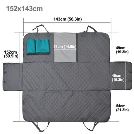 Dog Car Seat Cover Hammock with Safety Belt - Waterproof Nylon for Large Dogs, SUVs & Trucks