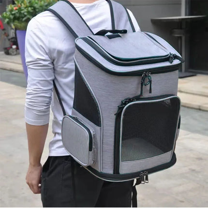 Foldable Expandable Pet Cat Carrier Backpack - Breathable Nylon, up to 6.5kg