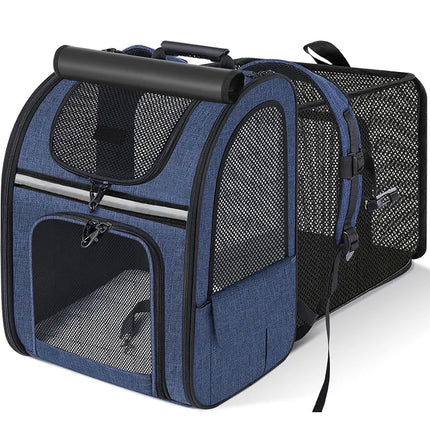 Expandable Cat Carrier Backpack with Shade Cover - Breathable Oxford Mesh, 4 Colors