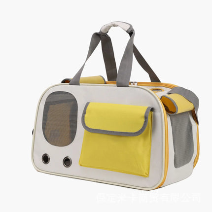 Oxford Pet Carrier Bag - Portable Travel Bag for Cats & Dogs, up to 14lbs, Green/Yellow/Black