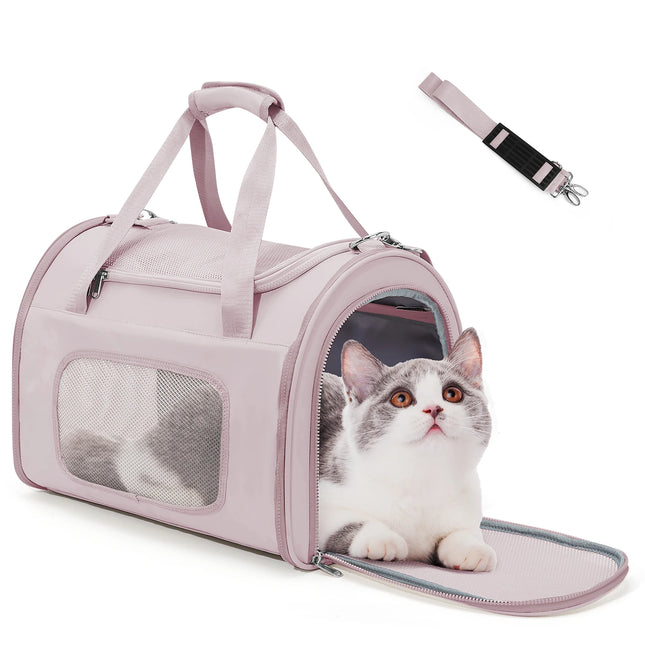 Cute Pet Carrier Backpack - Shoulder & Crossbody, Travel & Hiking, Pink/Black/Peacock Blue/Green