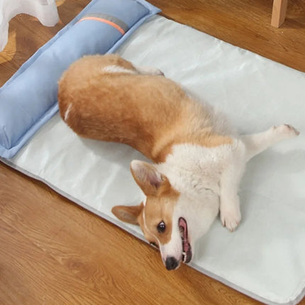 Summer Cooling Dog Bed Mattress with Pillow - Memory Foam, Breathable & Waterproof (4 Sizes)
