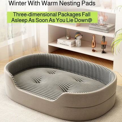 All-Season Orthopedic Dog Sofa Bed - Ice Silk Cooling Mat, Waterproof & Chew Proof (S-XXL)