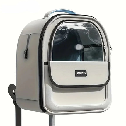 Large Transparent Capsule Pet Backpack - Breathable Outdoor Carrier, Yellow/Pink/Black/Grey