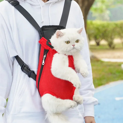 Nylon Mesh Pet Double Shoulder Backpack - S/M/L/XL by Back Length, 6 Colors