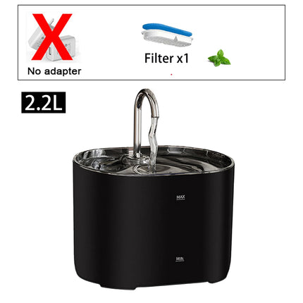 2.2L Ultra-Quiet Cat Water Fountain with Filter - 73oz Indoor Pet Water Dispenser for Cats & Dogs