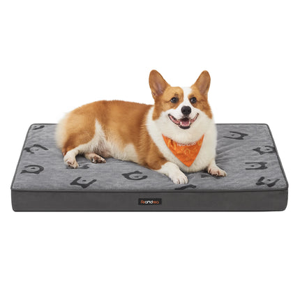 Feandrea Orthopedic Dog Bed - Washable Crate Mattress, Waterproof TPU, 91x68cm, Dove Grey