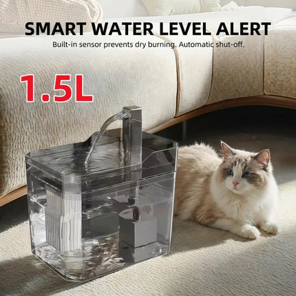 USB Pet Water Fountain 1.5L for Cats & Small Dogs