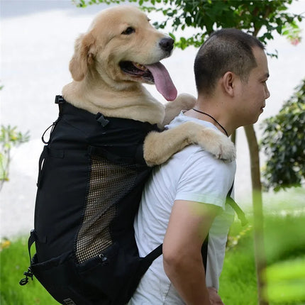 Polyester Reflective Dog Carrier Backpack - S(1-5kg)/M(4-9kg)/L(8-16kg)/XL(15-28kg), Washable, Gray/Black