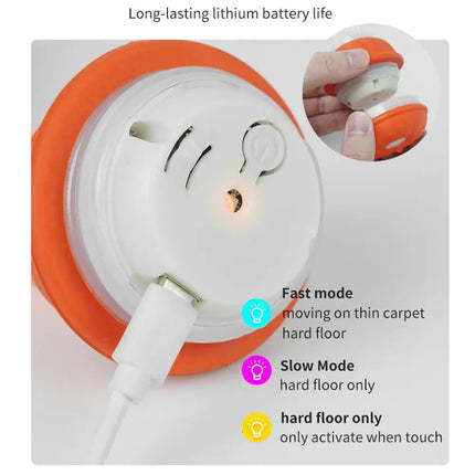 Electronic Motion-Activated Rolling Ball Dog Toy with Rope - USB Rechargeable