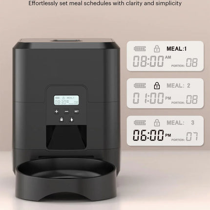 ZYfeeder Smart Automatic Cat Feeder - Button or WiFi, LCD Timer, 50-100g Portions for Cats & Dogs