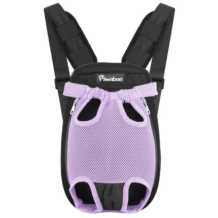 Pawaboo Adjustable Pet Front Carrier Backpack - S/M/L/XL, Locking Zipper, Hiking & Camping, 5 Colors