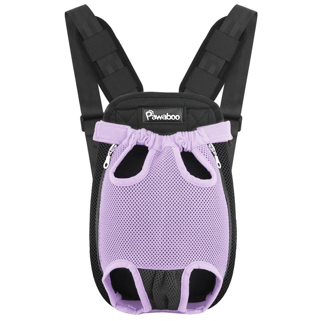 Pawaboo Adjustable Pet Front Carrier Backpack - S/M/L/XL, Locking Zipper, Hiking & Camping, 5 Colors