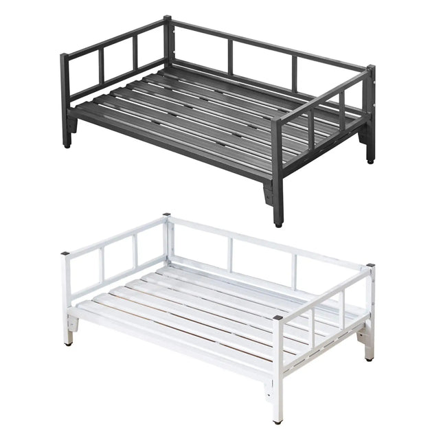 Elevated Dog Bed with Rails - Adjustable Height Metal Frame, Non-Slip Feet, 60x40cm