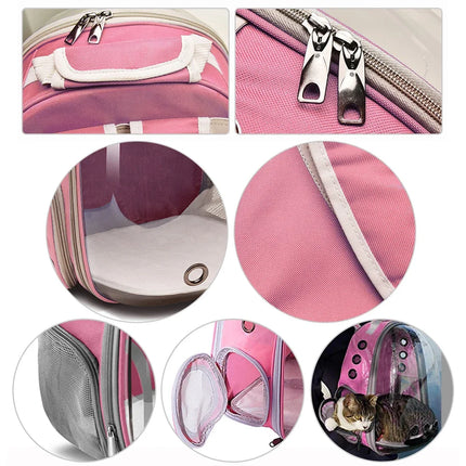 Space Capsule Transparent Pet Carrier Bag - Breathable Bicycle Carrier for Cats & Dogs, 4 Colors