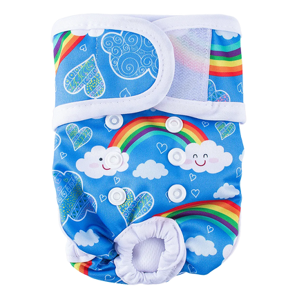 Washable Reusable Dog Diapers for Female Dogs-PUL Waterproof & Breathable,Multi-Layer Absorbent Core,Leak-Proof Tail Hole Design