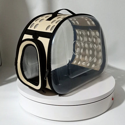 EVA Foldable Transparent Pet Carrier - S(35x20x22cm, up to 1.5kg) / L(42x33x28cm, up to 4kg), 5 Colors