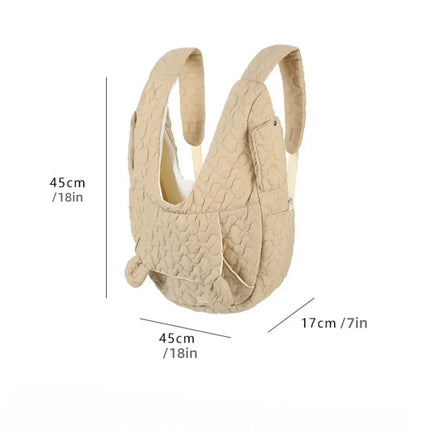 Windproof Waterproof Cotton Pet Chest Bag - Hands-Free Carrier up to 4kg, M, 4 Colors