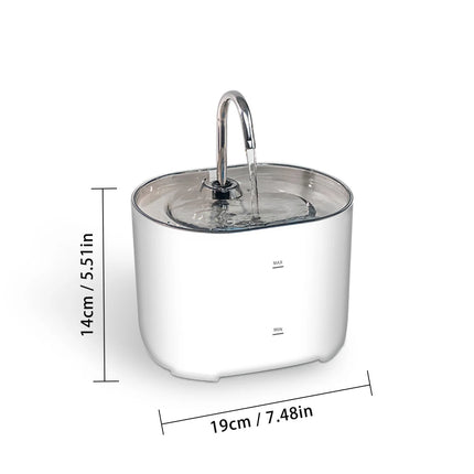 2.2L Ultra-Quiet Cat Water Fountain with Filter - 73oz Indoor Pet Water Dispenser for Cats & Dogs