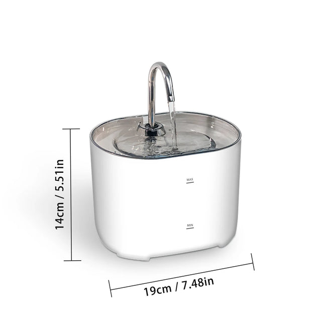 2.2L Ultra-Quiet Cat Water Fountain with Filter - 73oz Indoor Pet Water Dispenser for Cats & Dogs