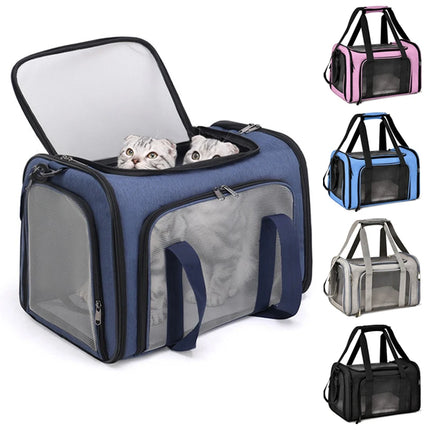 Airline Approved Nylon Pet Carrier - 43x28x28cm, Claw-Defense Mesh, up to 8kg, 5 Colors