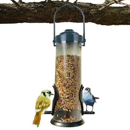 Outdoor Hanging Bird & Pet Feeder - Garden Feed Station, Multi-Hole PP Plastic, 7.6x23.5cm