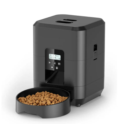 ZYfeeder Smart Automatic Cat Feeder - Button or WiFi, LCD Timer, 50-100g Portions for Cats & Dogs
